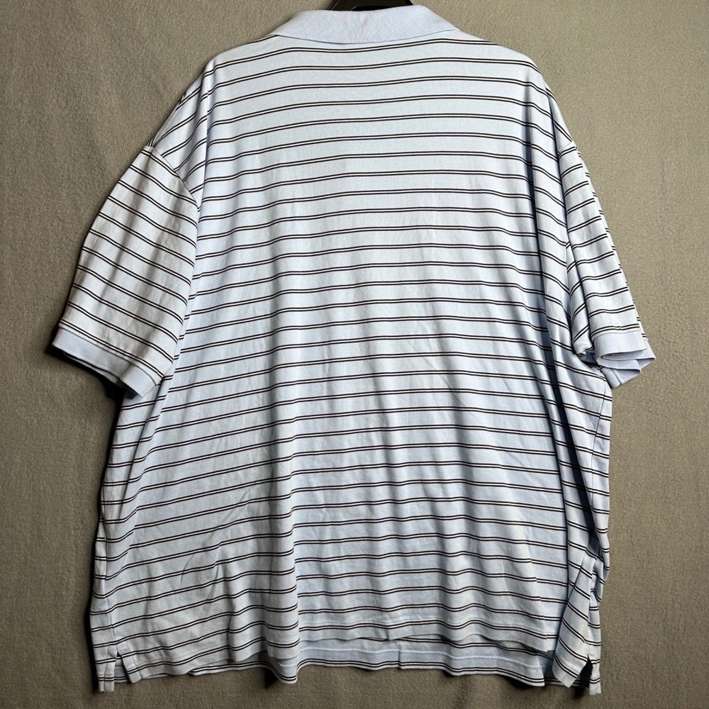 Polo Ralph Lauren Mens Striped Polo Shirt 4XB Light Blue Black White Pony - Picture 7 of 8